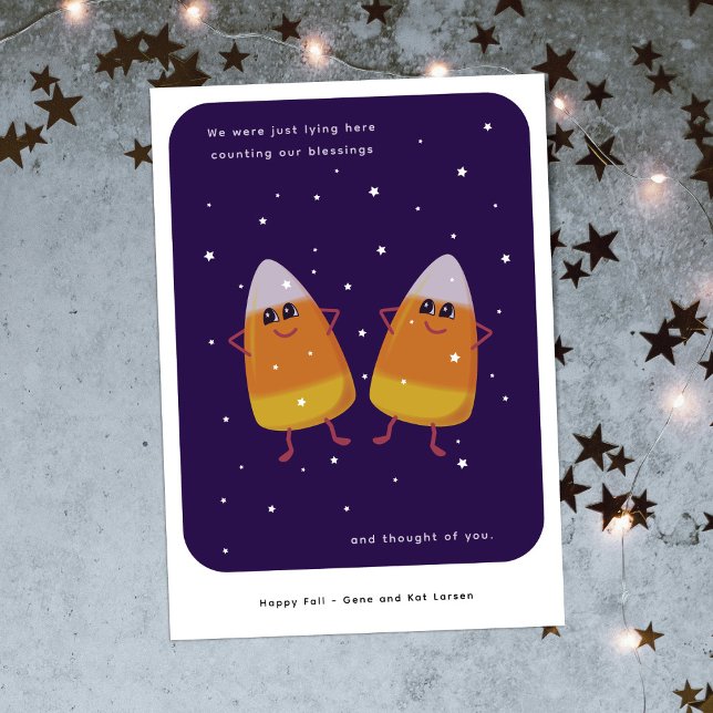 Candy Corn Pair "Counting Our Blessings" Fall Holiday Card (Creator Uploaded)