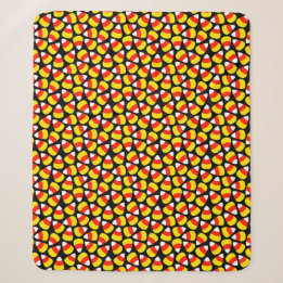 Candy Corn Pattern Black Halloween Sherpa Blanket