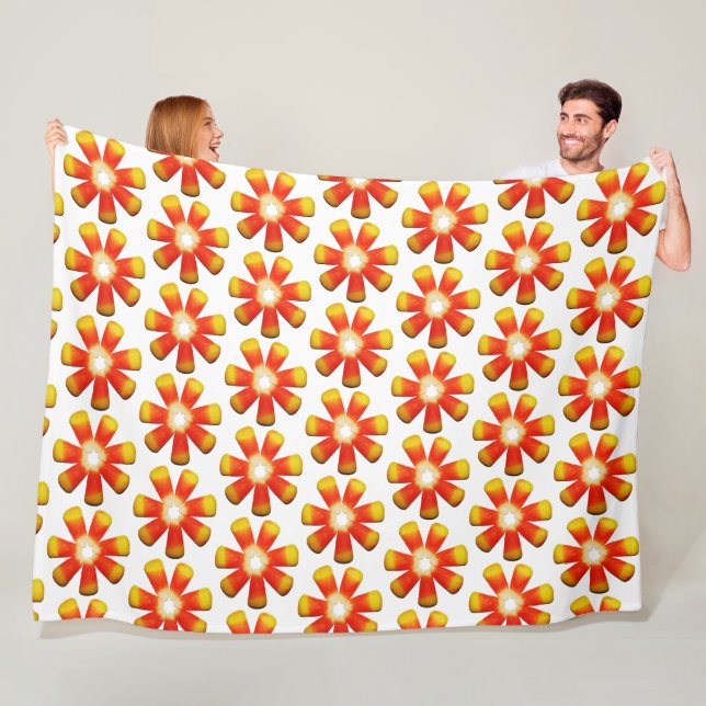 Candy Corn Pattern Fleece Blanket (In Situ)
