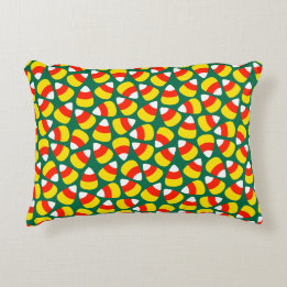 Candy Corn Pattern Green Halloween Decorative Cushion