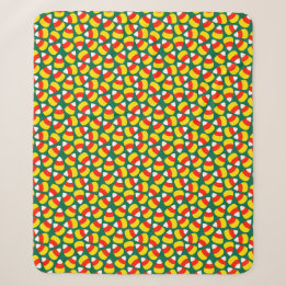 Candy Corn Pattern Green Halloween Sherpa Blanket
