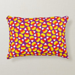 Candy Corn Pattern Purple Halloween Decorative Cushion