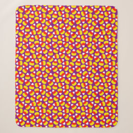 Candy Corn Pattern Purple Halloween Sherpa Blanket