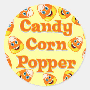 Candy Corn Popper Classic Round Sticker