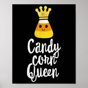 Candy Corn Queen Cute Halloween  Kawaii Crown  Poster