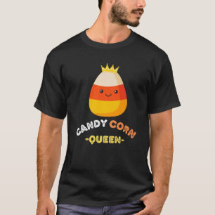 Candy Corn Queen Fun Halloween Cute Crown Costume T-Shirt