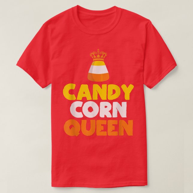 Candy Corn Queen Funny Candy Halloween Costume  T-Shirt (Design Front)