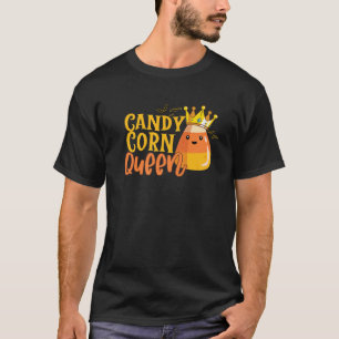 Candy Corn Queen Funny Halloween Apparel Cute Crow T-Shirt