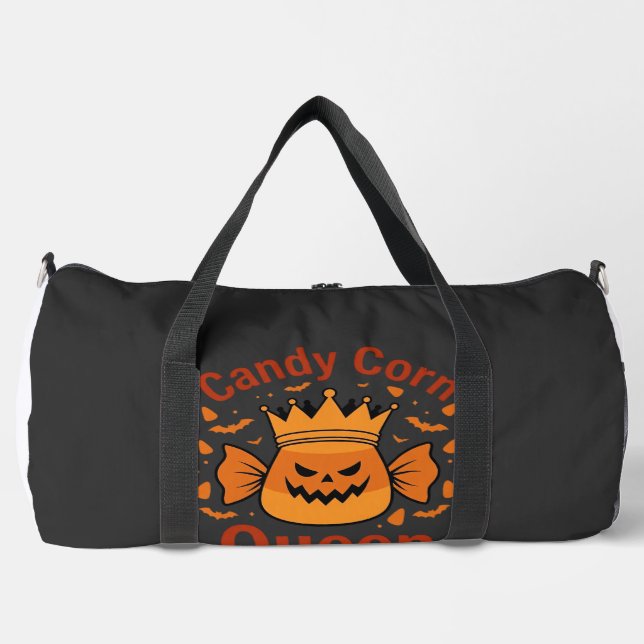 Candy Corn Queen Halloween Crown Bats_1 Duffle Bag (Front)
