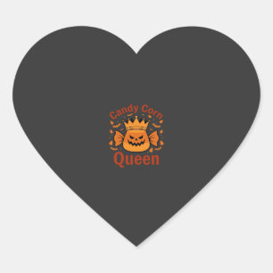 Candy Corn Queen Halloween Crown Bats_1 Heart Sticker