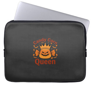 Candy Corn Queen Halloween Crown Bats_1 Laptop Sleeve