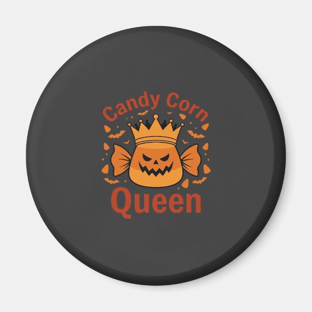 Candy Corn Queen Halloween Crown Bats_1 Magnet (Front)