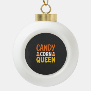 Candy Corn Queen Halloween Graphic_1 Ceramic Ball Christmas Ornament
