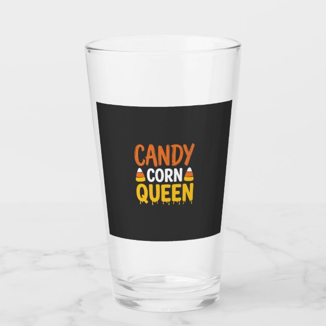 Candy Corn Queen Halloween Graphic_1 Glass (Front)