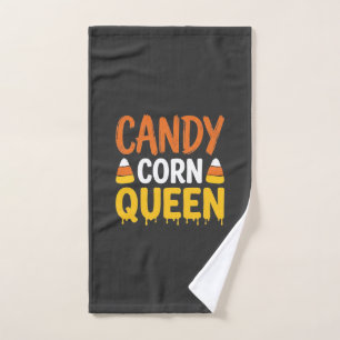 Candy Corn Queen Halloween Graphic_1 Hand Towel