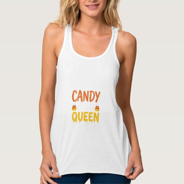 Candy Corn Queen Halloween Graphic_1 Singlet (Front)