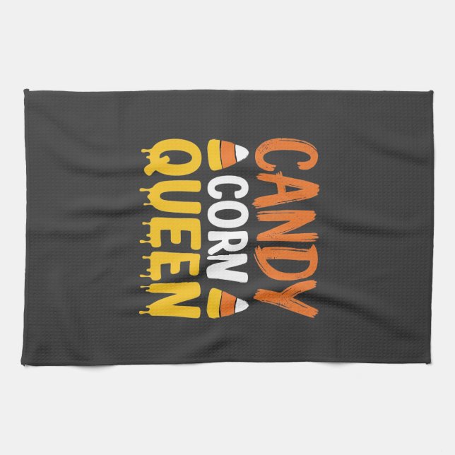 Candy Corn Queen Halloween Graphic_1 Tea Towel (Horizontal)