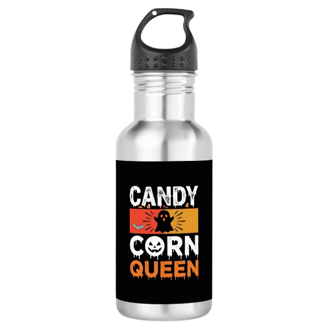 Candy Corn Queen Halloween SVG Design 532 Ml Water Bottle (Front)