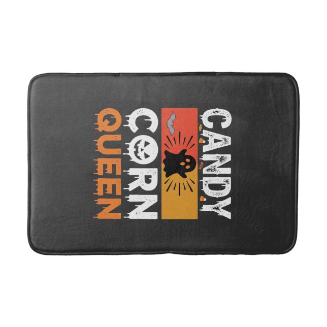 Candy Corn Queen Halloween SVG Design Bath Mat (Front)