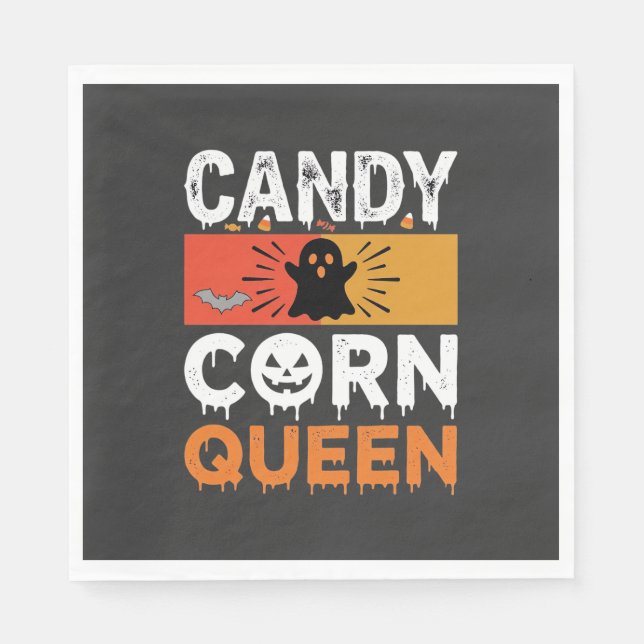 Candy Corn Queen Halloween SVG Design Napkin (Front)