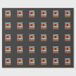 Candy Corn Queen Halloween SVG Design Wrapping Paper