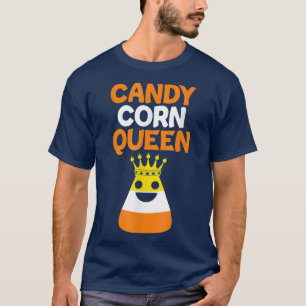 Candy Corn Queen Kawaii Crown Funny Halloween Corn T-Shirt