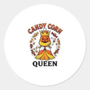 Candy Corn Queen Vintage Halloween Candy Shirt Art Classic Round Sticker