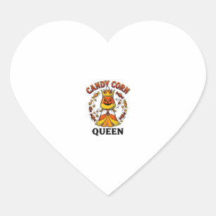 Candy Corn Queen Vintage Halloween Candy Shirt Art Heart Sticker