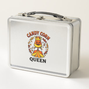 Candy Corn Queen Vintage Halloween Candy Shirt Art Metal Lunch Box