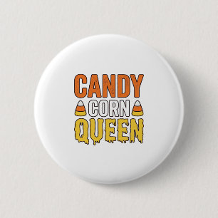 Candy Corn Queen Vintage Halloween T-Shirt Design_ 6 Cm Round Badge