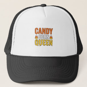Candy Corn Queen Vintage Halloween T-Shirt Design_ Trucker Hat