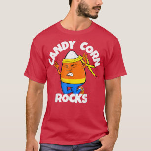 Candy Corn Rocks Funny Halloween Rock Hands Trick T-Shirt