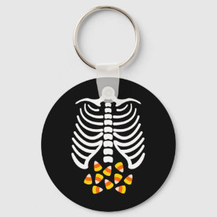 Candy Corn Skeleton Rib Cage Halloween Costume Key Ring