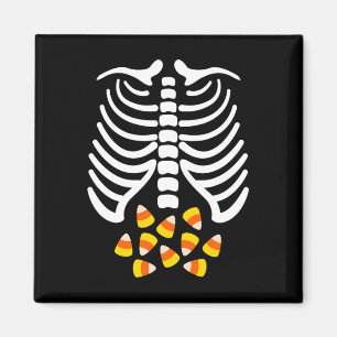 Candy Corn Skeleton Rib Cage Halloween Costume  Magnet