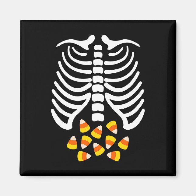 Candy Corn Skeleton Rib Cage Halloween Costume  Magnet (Front)
