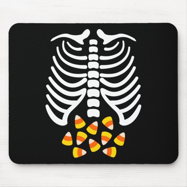 Candy Corn Skeleton Rib Cage Halloween Costume  Mouse Pad (Front)