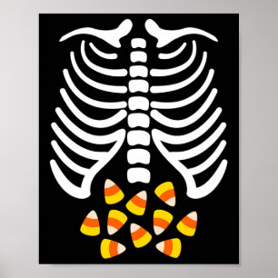 Candy Corn Skeleton Rib Cage Halloween Costume  Poster