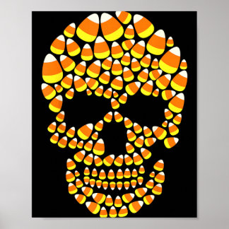 Candy Corn Skull Halloween Funny Costume Poster