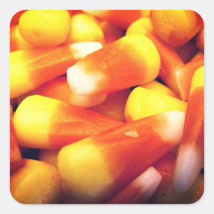 Candy Corn Square Sticker