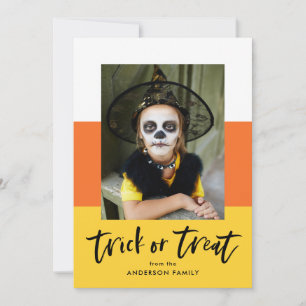 Candy Corn Trick or Treat Halloween Photo Card