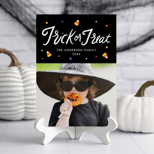 Candy Corn Trick or Treat Halloween Photo Card