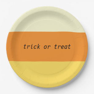Candy Corn Trick or treat Paper Plate