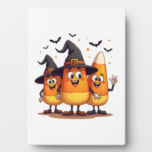 Candy Corn Trio � Funny Halloween Characters Plaque