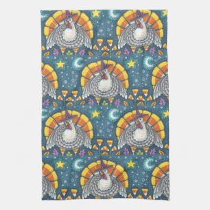CANDY CORN TURKEY, THANKSGIVING BIRD KITCHEN TOWEL