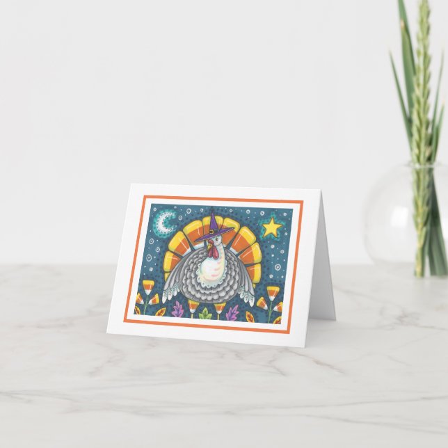 CANDY CORN TURKEY THANKSGIVING GREETING CARD Blank (Front)