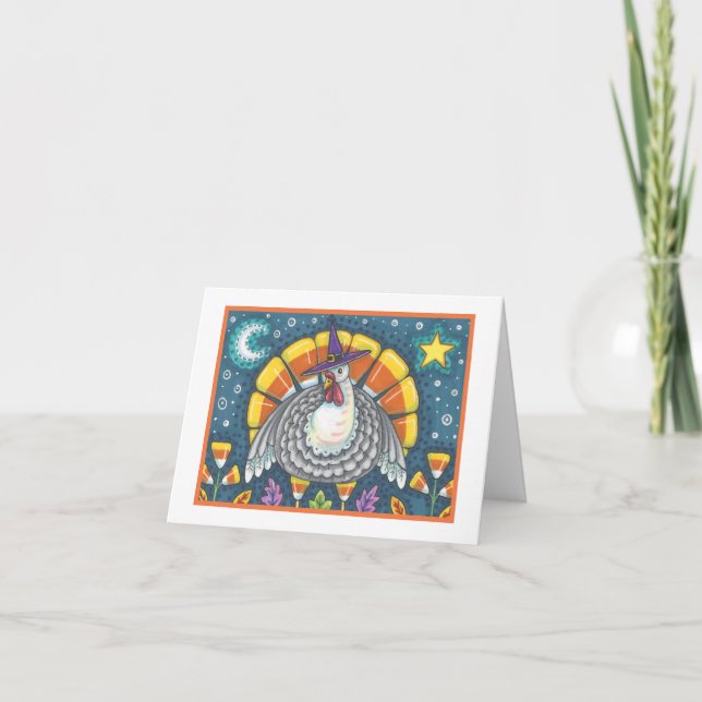 CANDY CORN TURKEY THANKSGIVING GREETING CARD Blank (Front)
