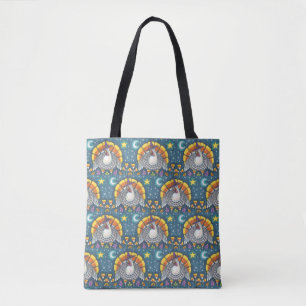 CANDY CORN TURKEY THANKSGIVING SHOULDER TOTE BAG