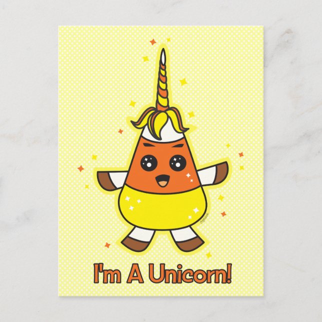 Candy Corn Unicorn Postcard (Front)
