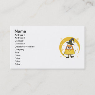Candy Corn Witch Halloween Business Card