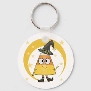 Candy Corn Witch Halloween Key Ring